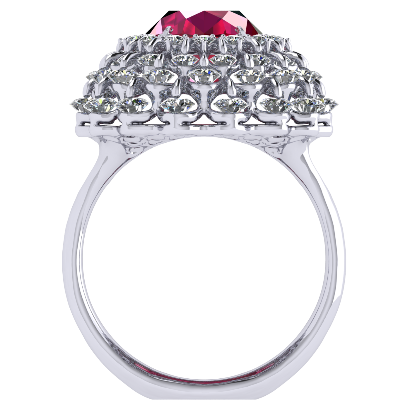Ring Ruby, Diamond, 18K White Gold | Photo 2