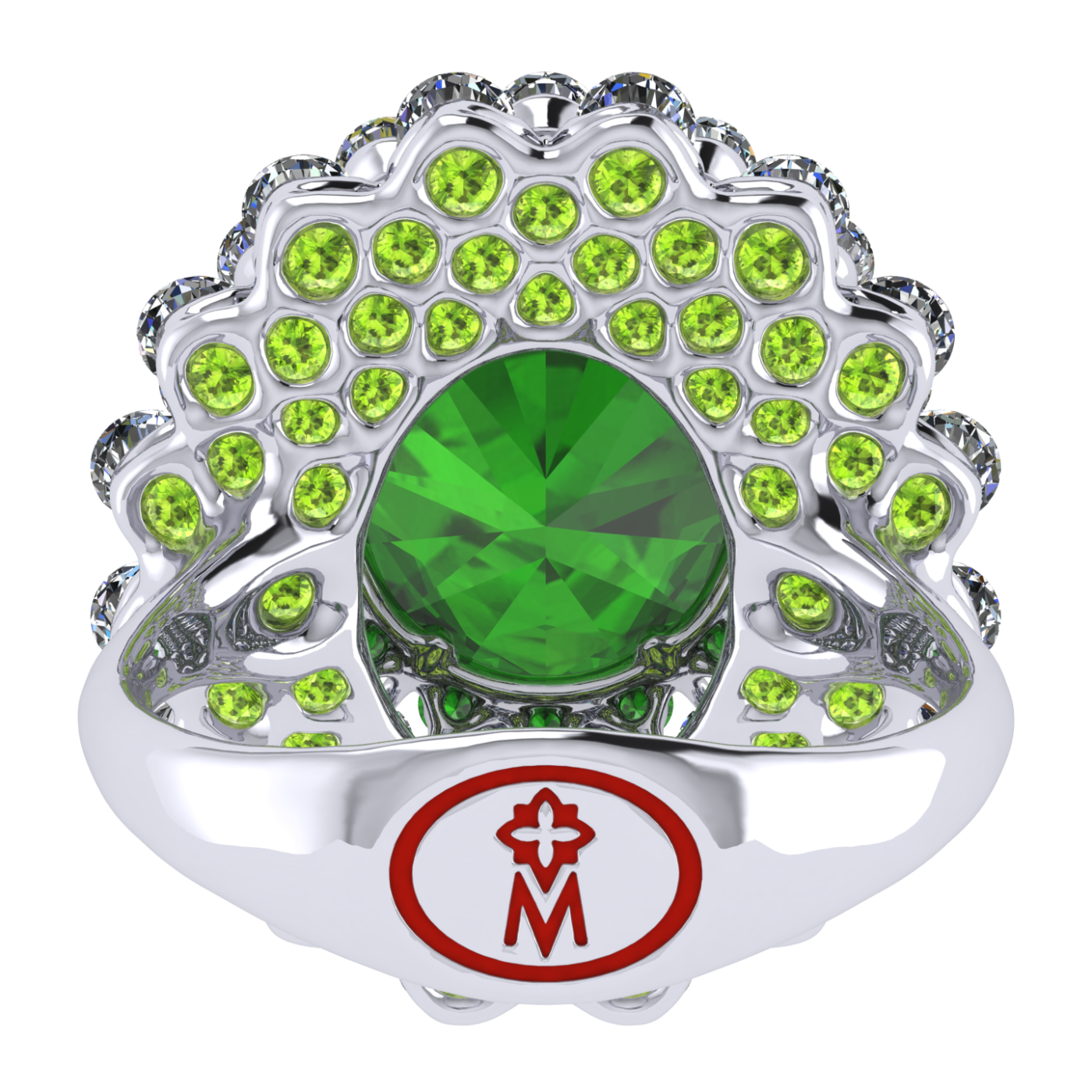 Ring 'The frame without the central stone', collection Ball of Colours, Demantoid, Diamond | Photo 6