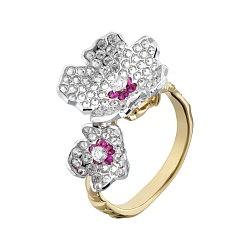Ring collection Almond blossom, MOISEIKIN, Diamond, Ruby, 18K Gold | Photo 1