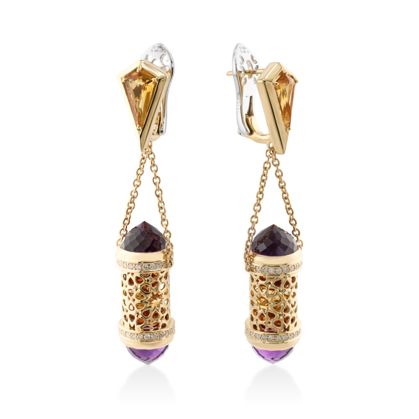 Earrings collection Minara, MOISEIKIN, Diamond, Amethyst, Citrine, 18K Gold | Photo 1