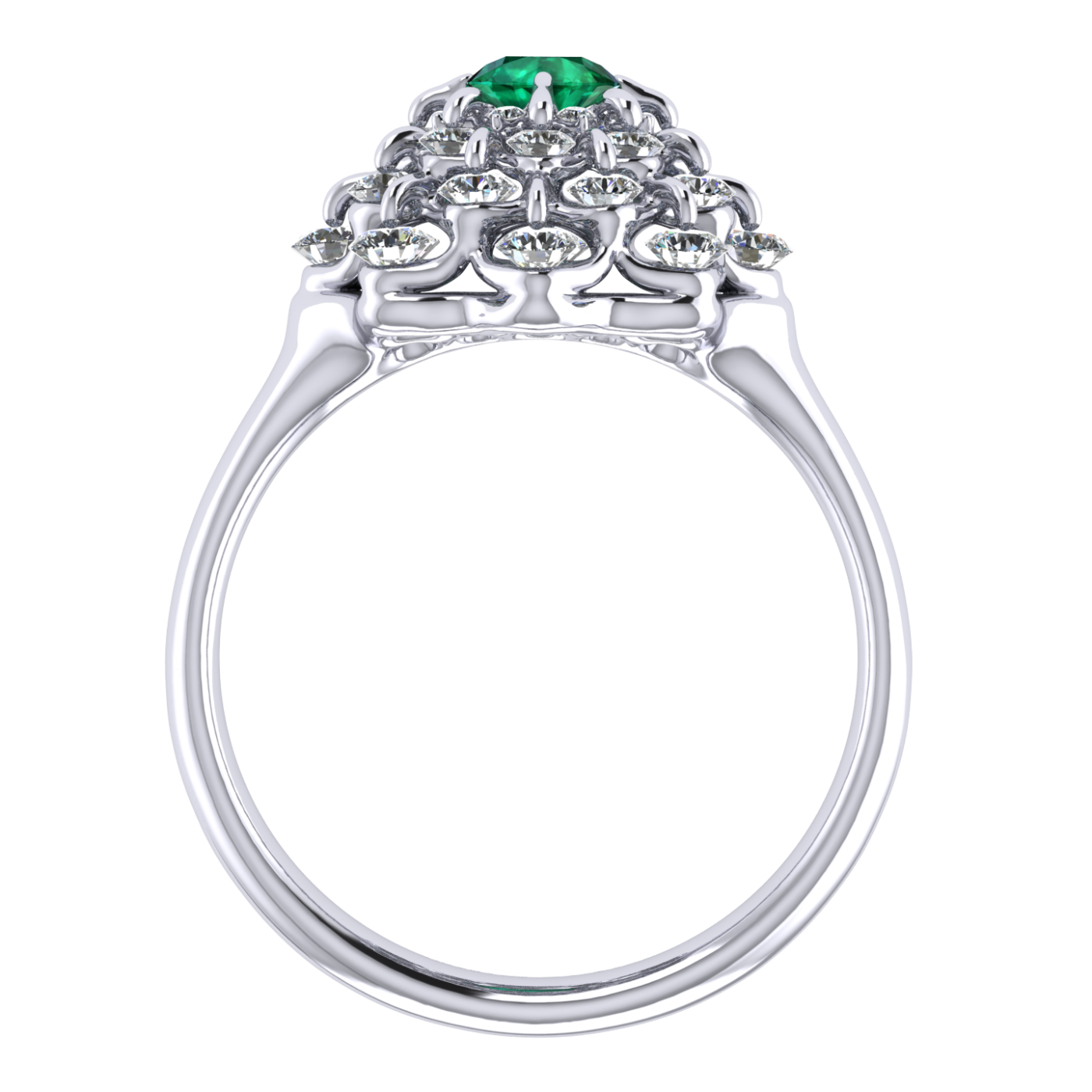 Ring collection Ball of Colours, MOISEIKIN, Emerald, Diamonds, 18K White Gold | Photo 4