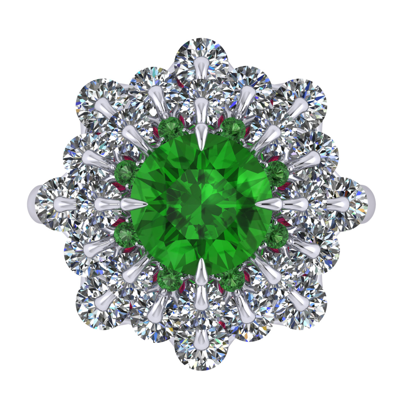 Ring 'The frame without the central stone', collection Ball of Colours, Demantoid, Diamond, Ruby | Photo 2