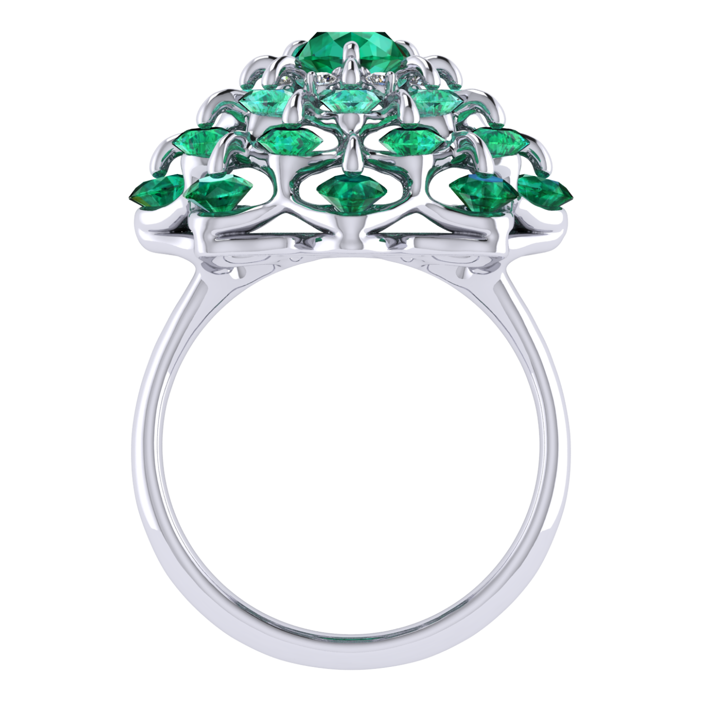 Ring 'The frame without the central stone', collection Ball of Colours, Emerald, Diamond | Photo 5