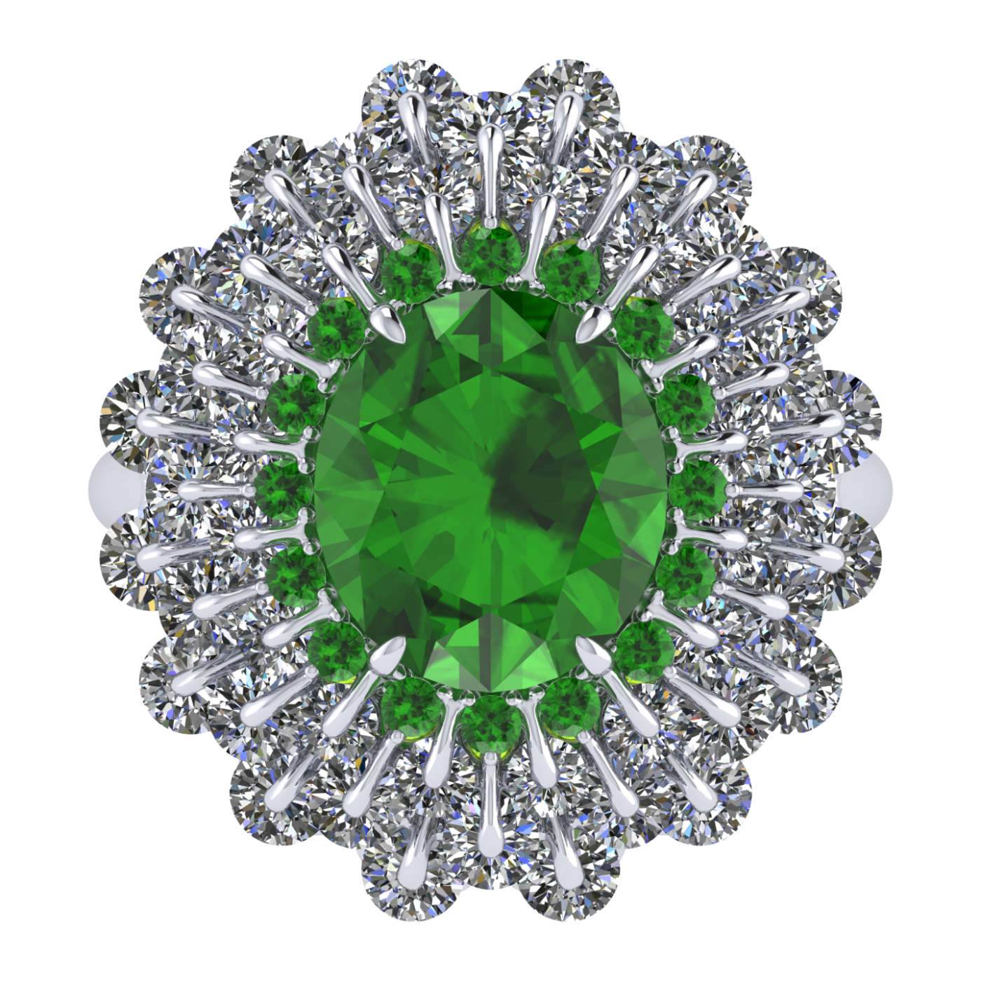 Ring 'The frame without the central stone', collection Ball of Colours, Demantoid, Diamond | Photo 2