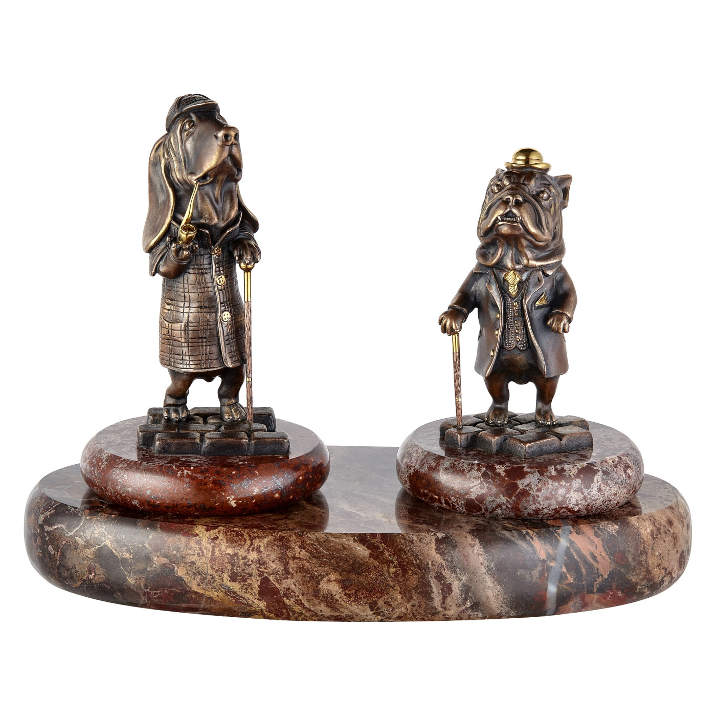 Sculpture / Figurine 'Sherlock Holmes and Dr. Watson', collection Symbol of the Year, Jasper | Photo 1