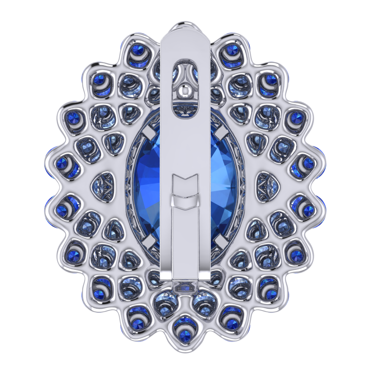 Earrings 'The frame without the central stone', collection Ball of Colours, Sapphire, Diamond | Photo 4