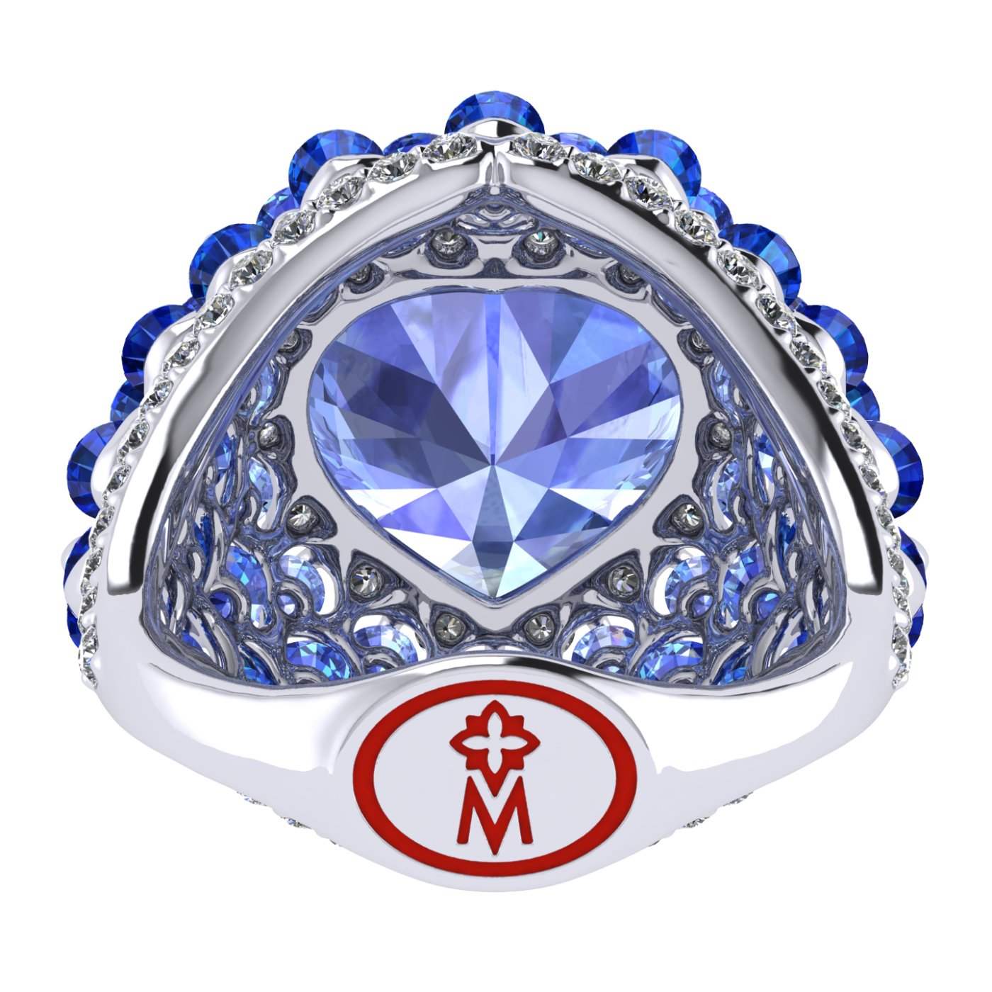 Ring 'The frame without the central stone', collection Royal Whim, Sapphire, Diamond, Ruby, 18K Gold | Photo 9