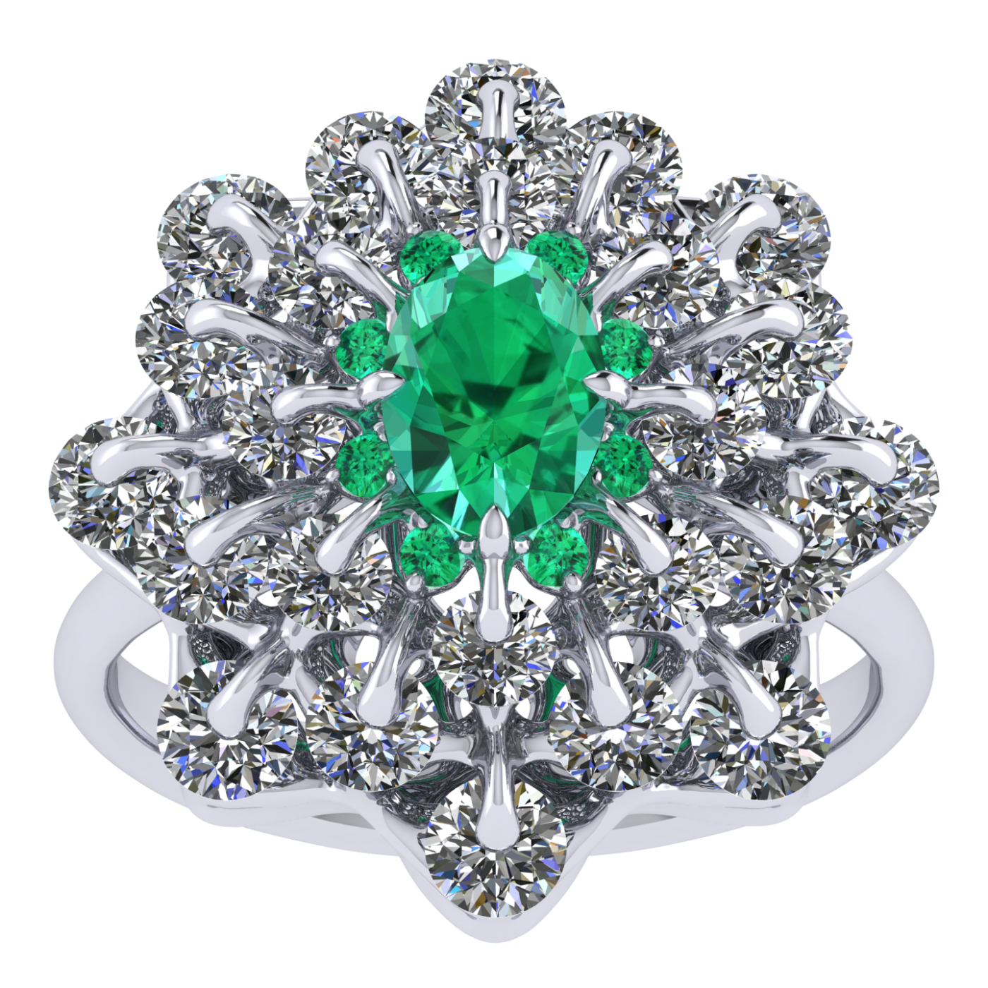 Ring 'The frame without the central stone', collection Ball of Colours, Emerald, Diamond | Photo 3