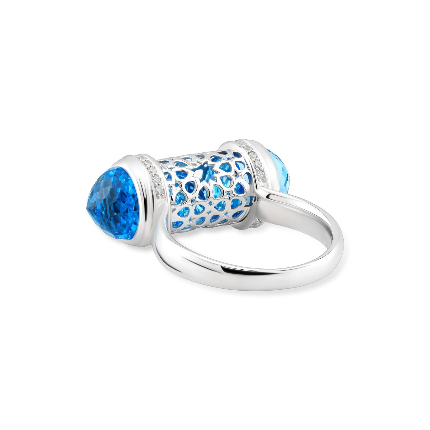 Ring collection Minara, MOISEIKIN, Diamond, Topaz, 18K White Gold | Photo 5