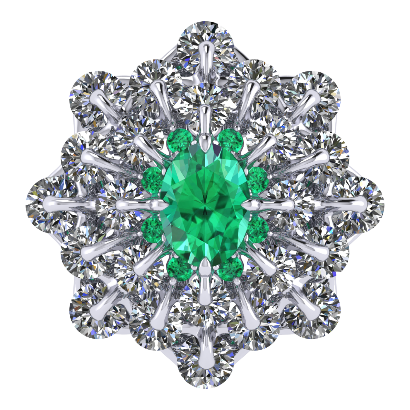 Ring 'The frame without the central stone', collection Ball of Colours, Emerald, Diamond | Photo 2