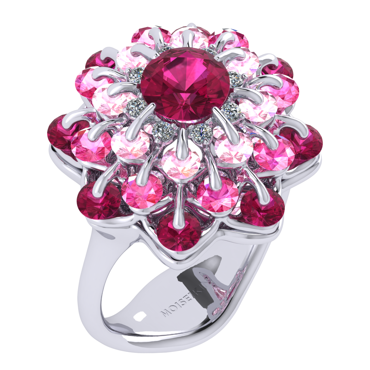 Ring 'The frame without the central stone', collection Ball of Colours, Ruby, Diamond, Sapphire | Photo 1