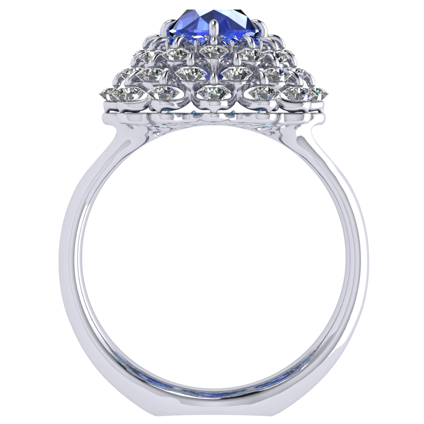 Ring collection Ball of Colours, Sapphire, Diamond, 18K White Gold | Photo 2