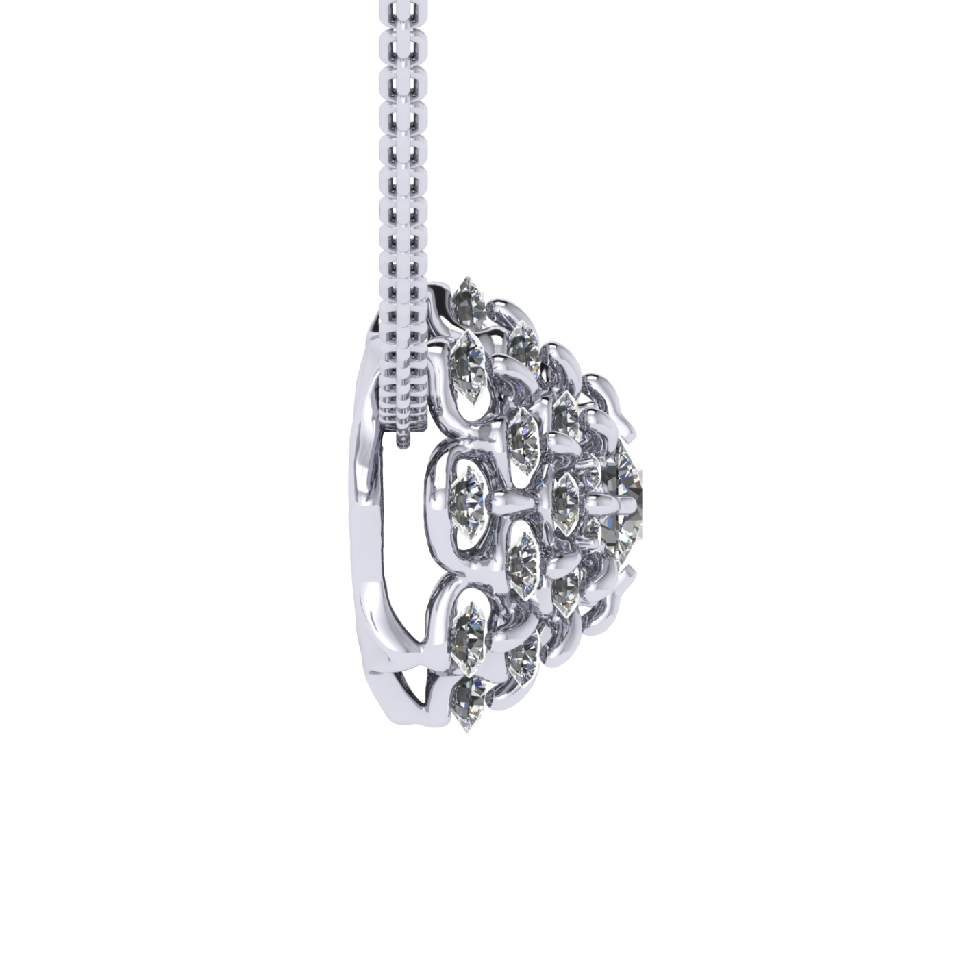 Necklace collection Waltz of Snowflakes, MOISEIKIN, Diamond, Diamond, Ruby, 18K White Gold | Photo 3