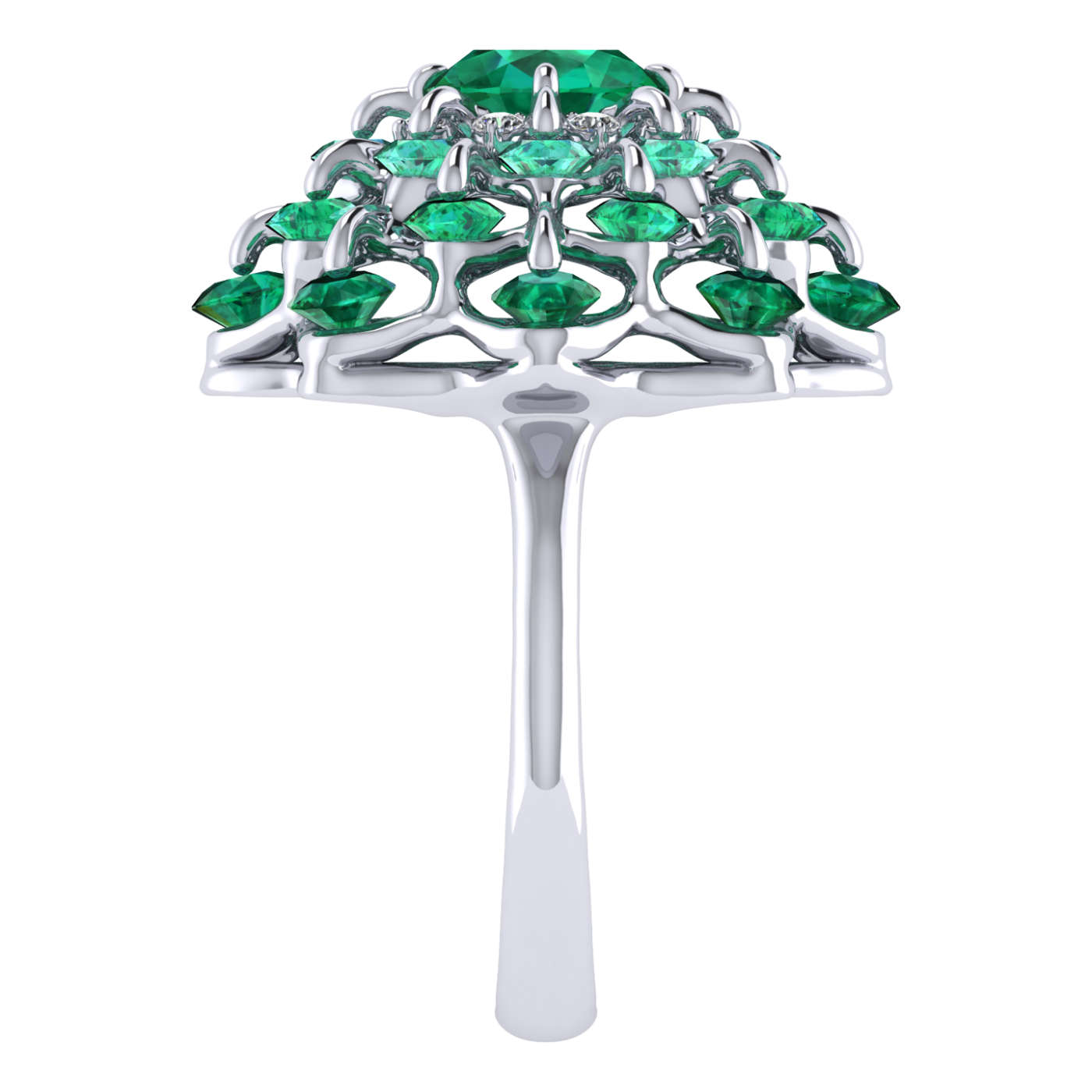 Ring 'The frame without the central stone', collection Ball of Colours, Emerald, Diamond | Photo 6