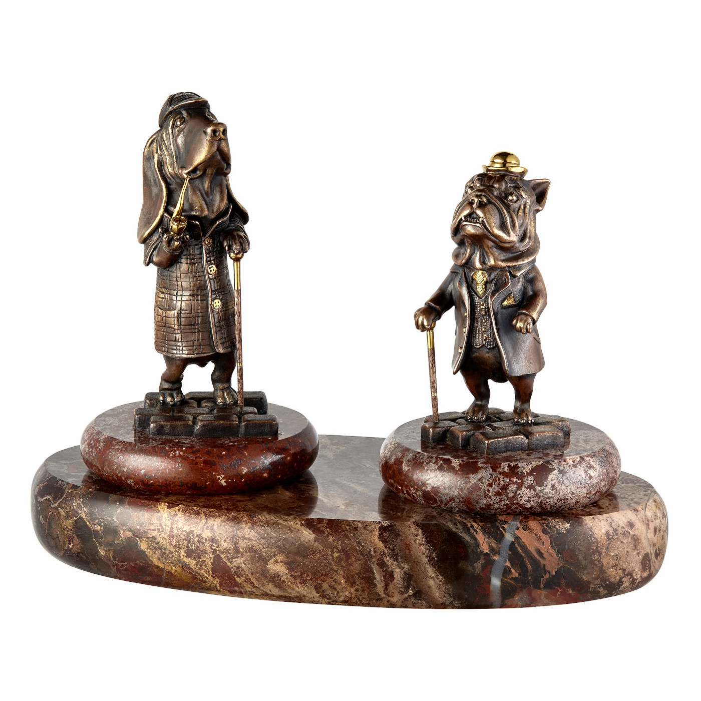 Sculpture / Figurine 'Sherlock Holmes and Dr. Watson', collection Symbol of the Year, Jasper | Photo 2