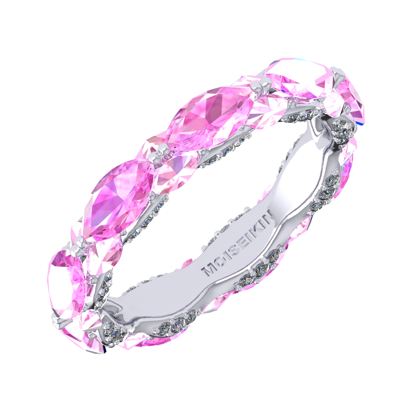 Ring collection Harmony of Water, MOISEIKIN, Diamond, Sapphire, 18K White Gold | Photo 1