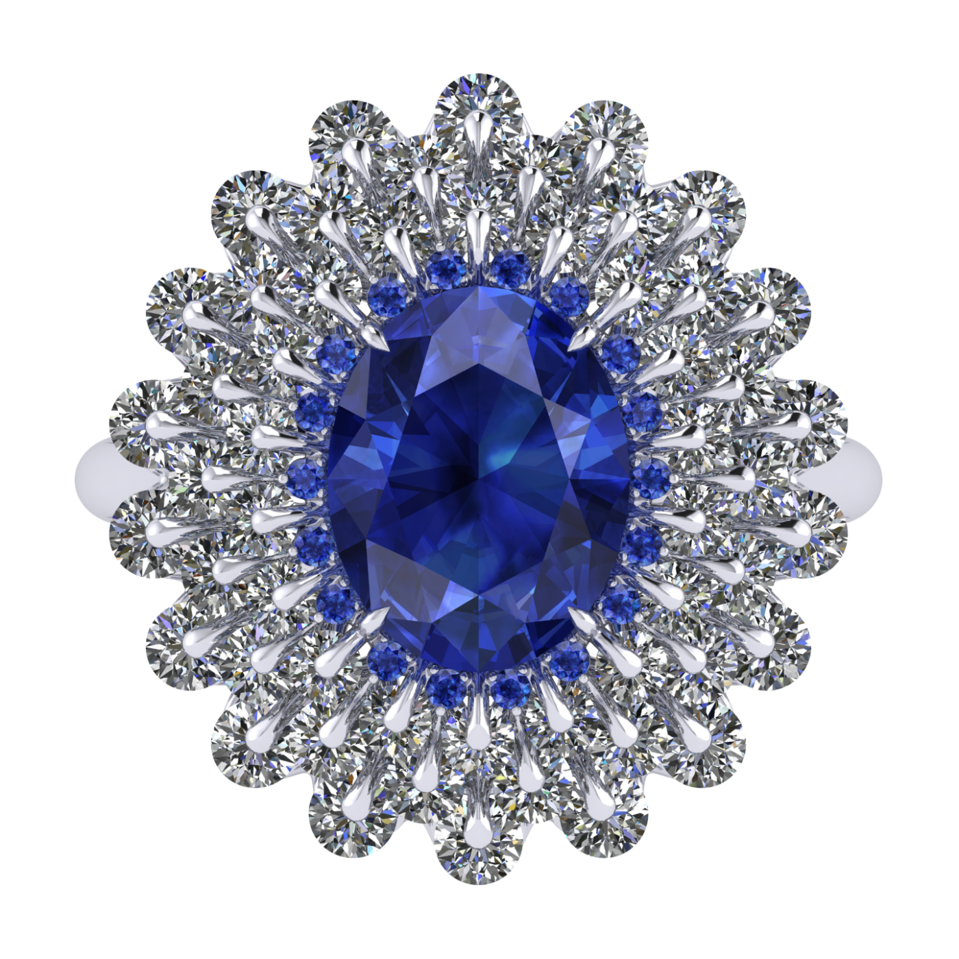 Ring 'The frame without the central stone', collection Ball of Colours, Sapphire, Diamond | Photo 4