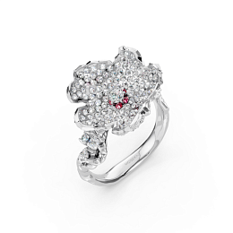 Ring collection Almond Blossom, MOISEIKIN, Diamond, Ruby, 18K White Gold