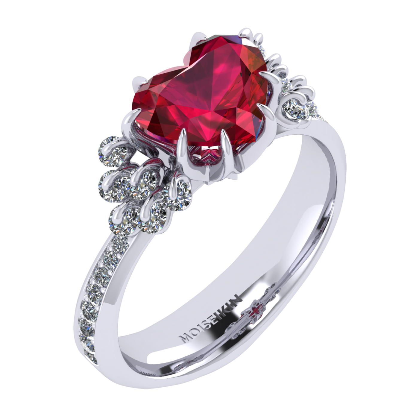 Ring Ruby, Diamond, 18K White Gold | Photo 1