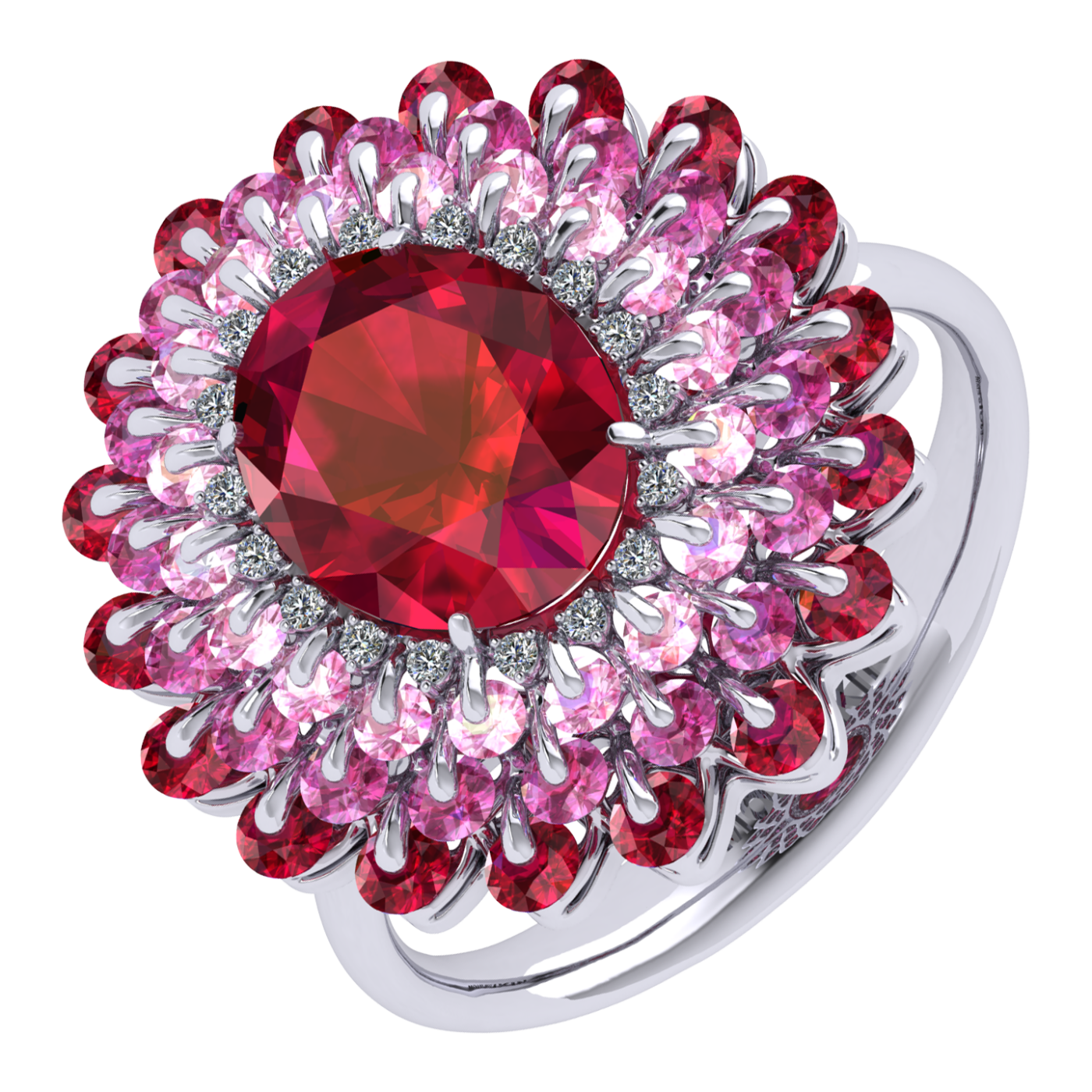 Ring «The frame without the central stone», collection Ball of Colours, MOISEIKIN, Ruby, Diamond | Photo 1