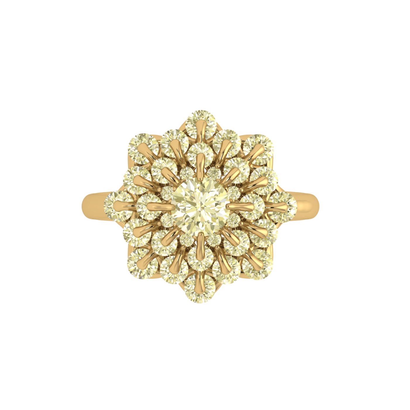 Ring collection Waltz of Snowflakes, MOISEIKIN, Diamond, 18K Yellow Gold | Photo 2