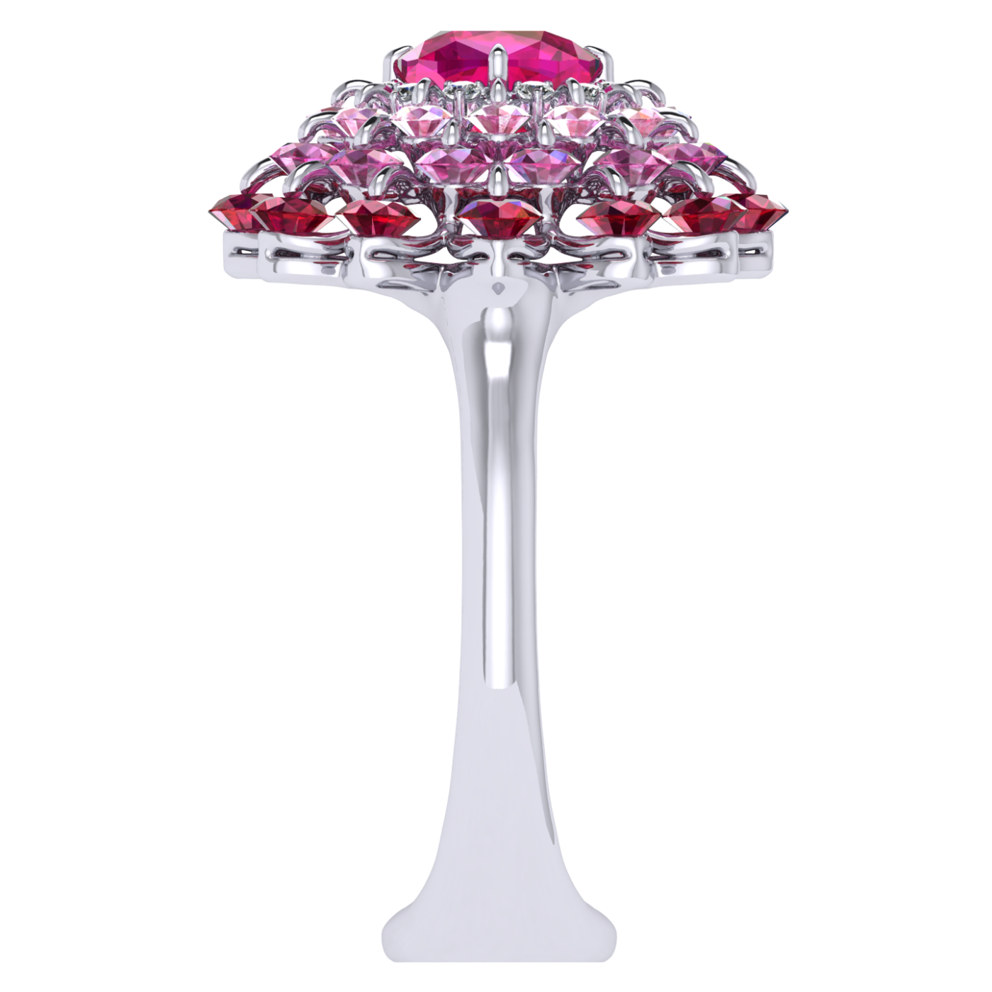 Ring collection Ball of Colours, Spinel, Diamond, Sapphire, Ruby, 18K White Gold | Photo 4