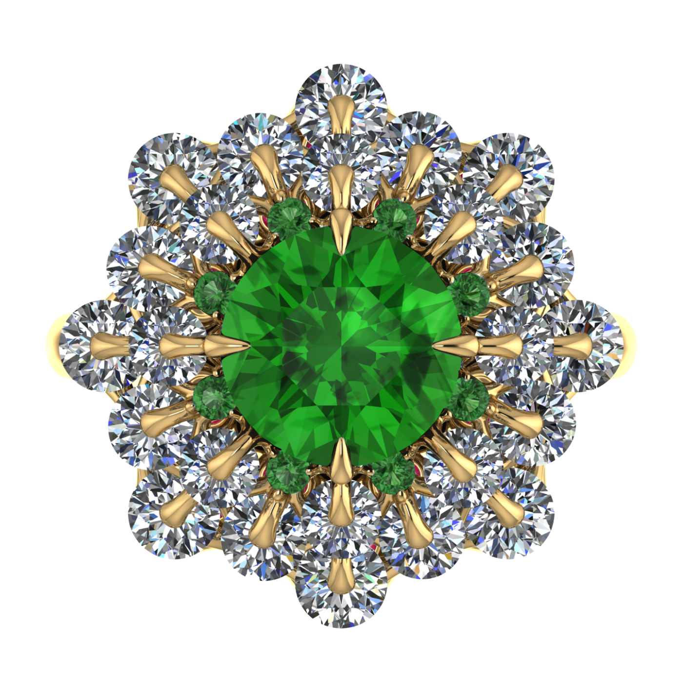 Ring 'The frame without the central stone', collection Ball of Colours, Demantoid, Diamond, Ruby | Photo 2