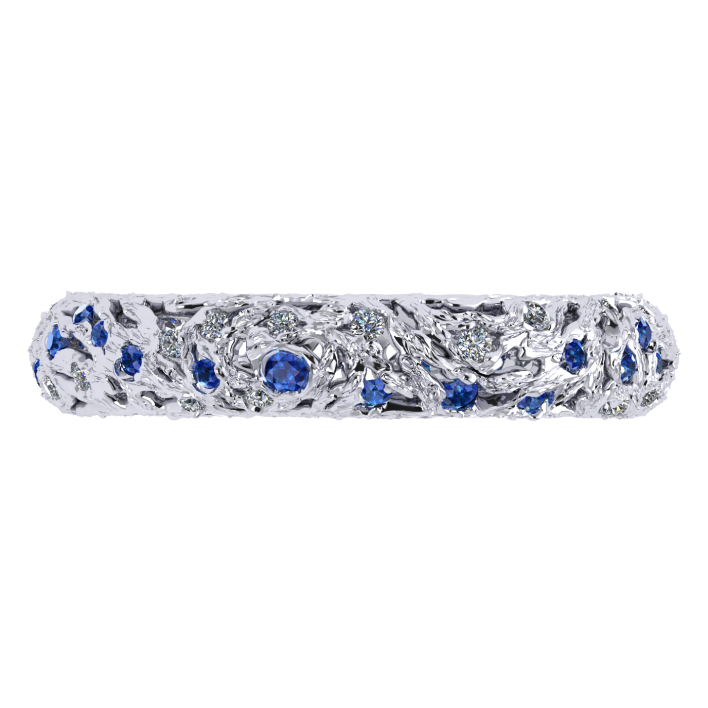 Ring collection Starry Night, MOISEIKIN, Diamond, Sapphire, 18K White Gold | Photo 4