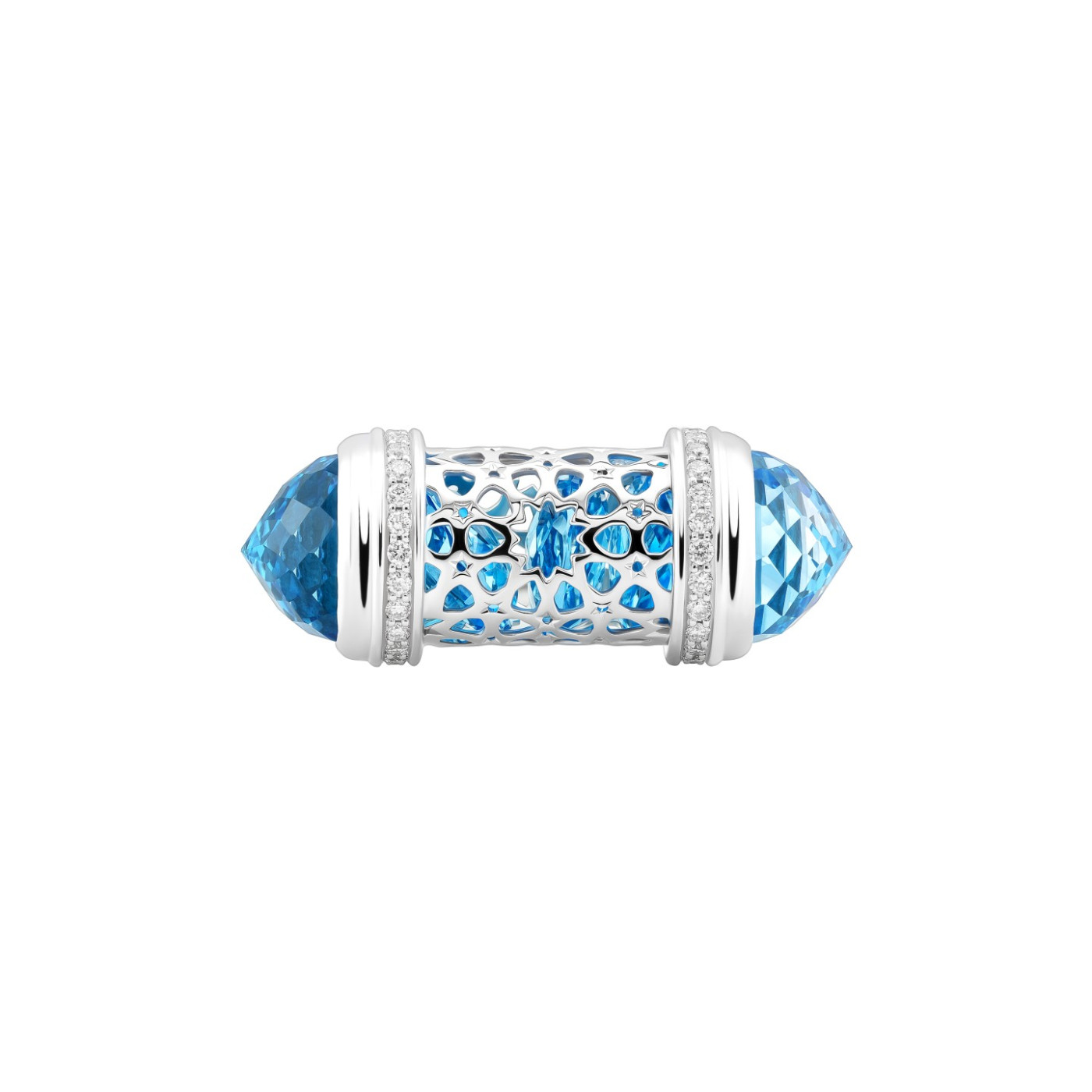 Ring collection Minara, MOISEIKIN, Diamond, Topaz, 18K White Gold | Photo 4