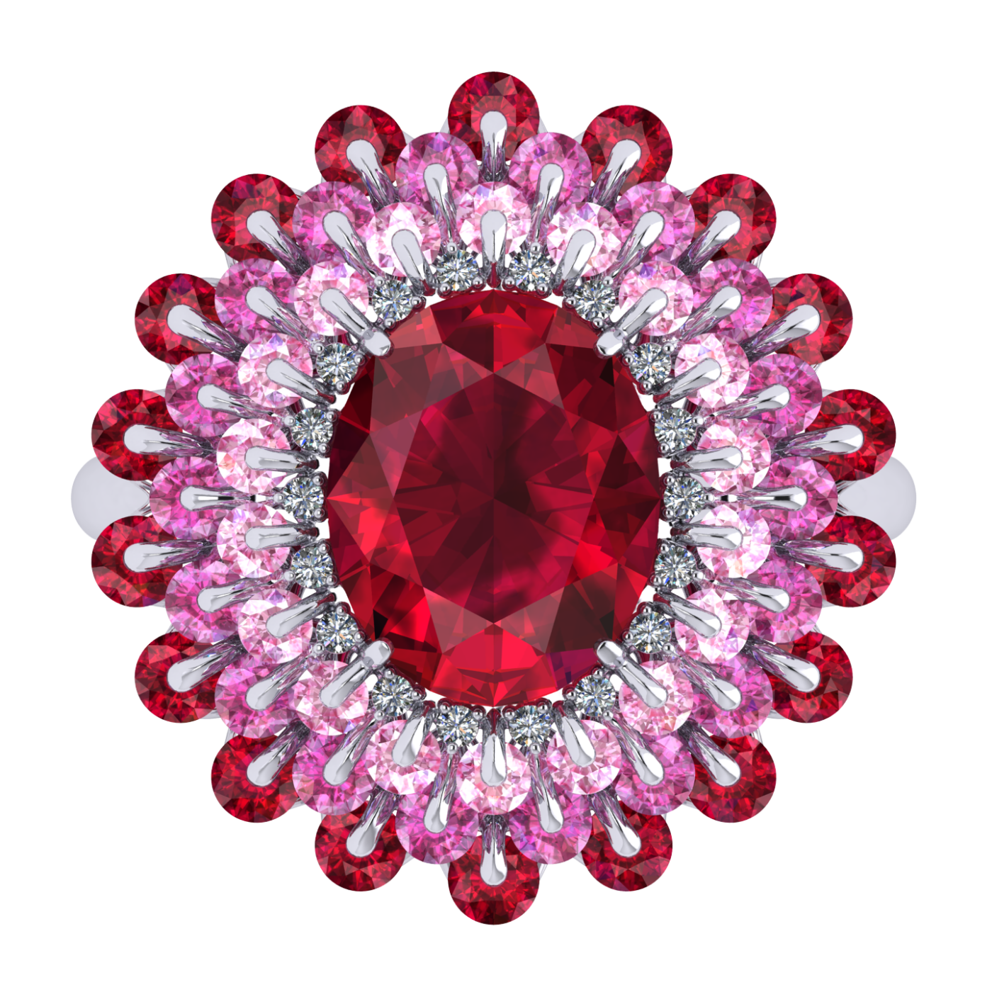 Ring «The frame without the central stone», collection Ball of Colours, MOISEIKIN, Ruby, Diamond | Photo 2