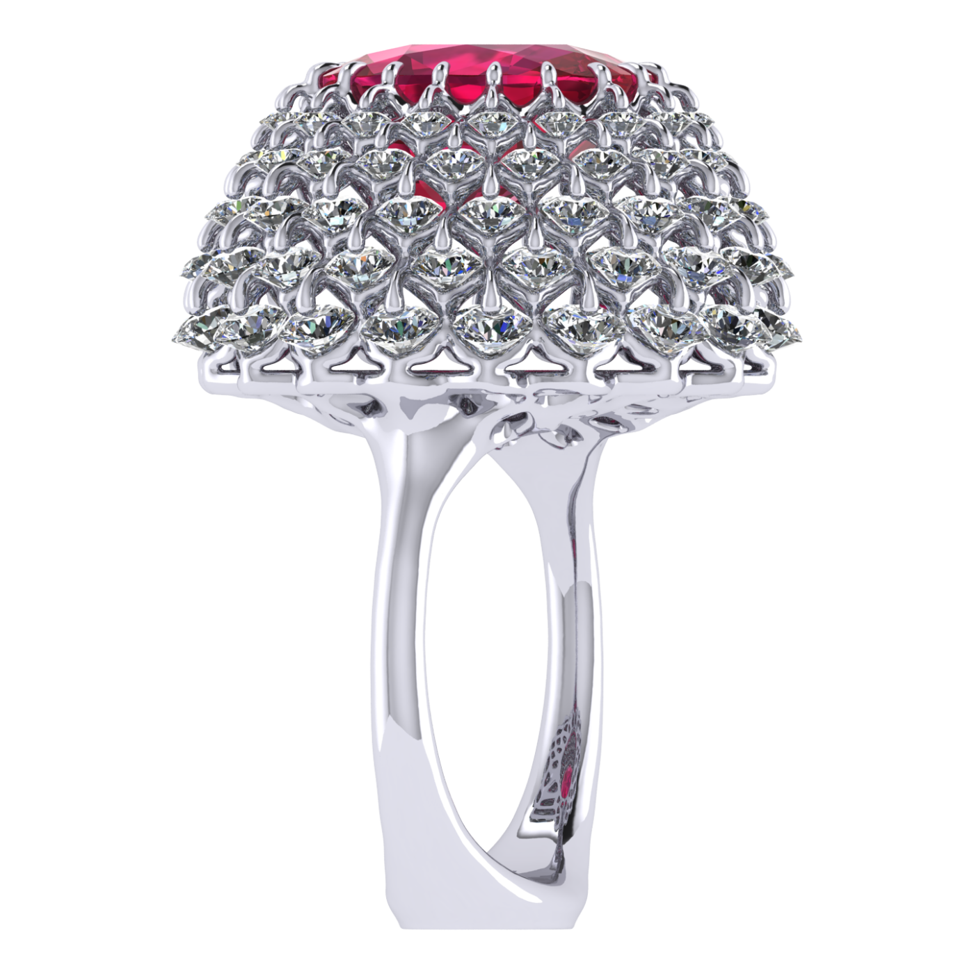 Ring 'Setting', collection Ball of Colours, Spinel, Diamond, 18K White Gold | Photo 4