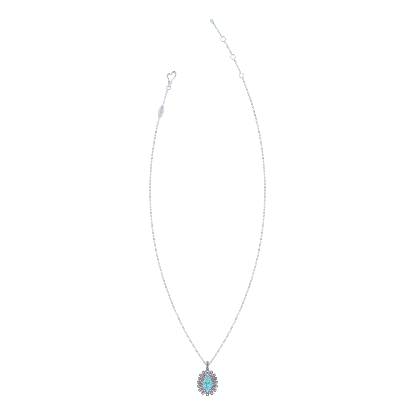 Ring Paraiba tourmaline, Diamond, Sapphire, 18K White Gold | Photo 3