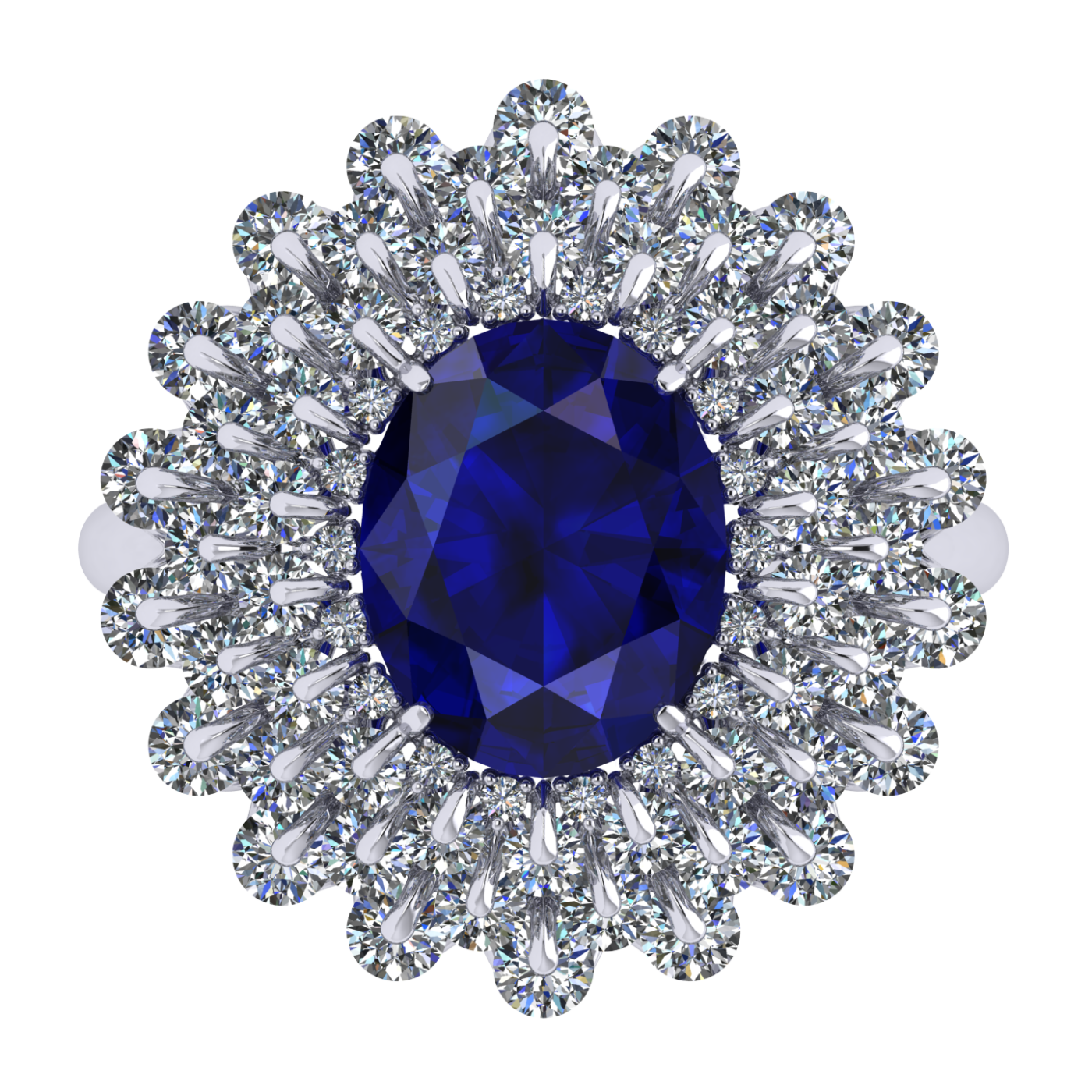 Ring «The frame without the central stone», collection Ball of Colours, MOISEIKIN, Sapphire, Diamond | Photo 2