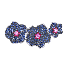 Brooch collection Almond Blossom, MOISEIKIN, Sapphire, Ruby, 18K White Gold