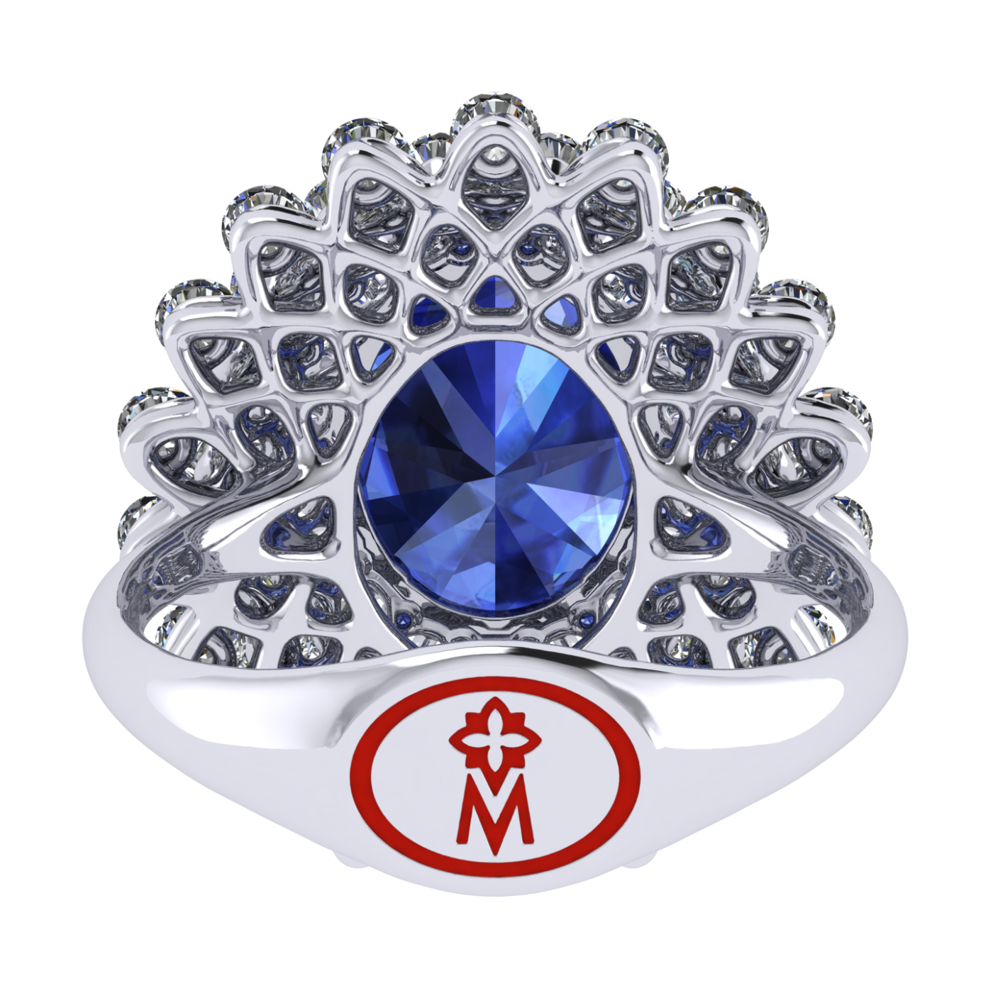 Ring 'The frame without the central stone', collection Ball of Colours, Sapphire, Diamond | Photo 8