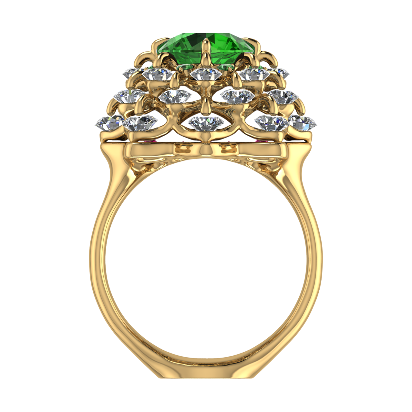 Ring 'The frame without the central stone', collection Ball of Colours, Demantoid, Diamond, Ruby | Photo 3