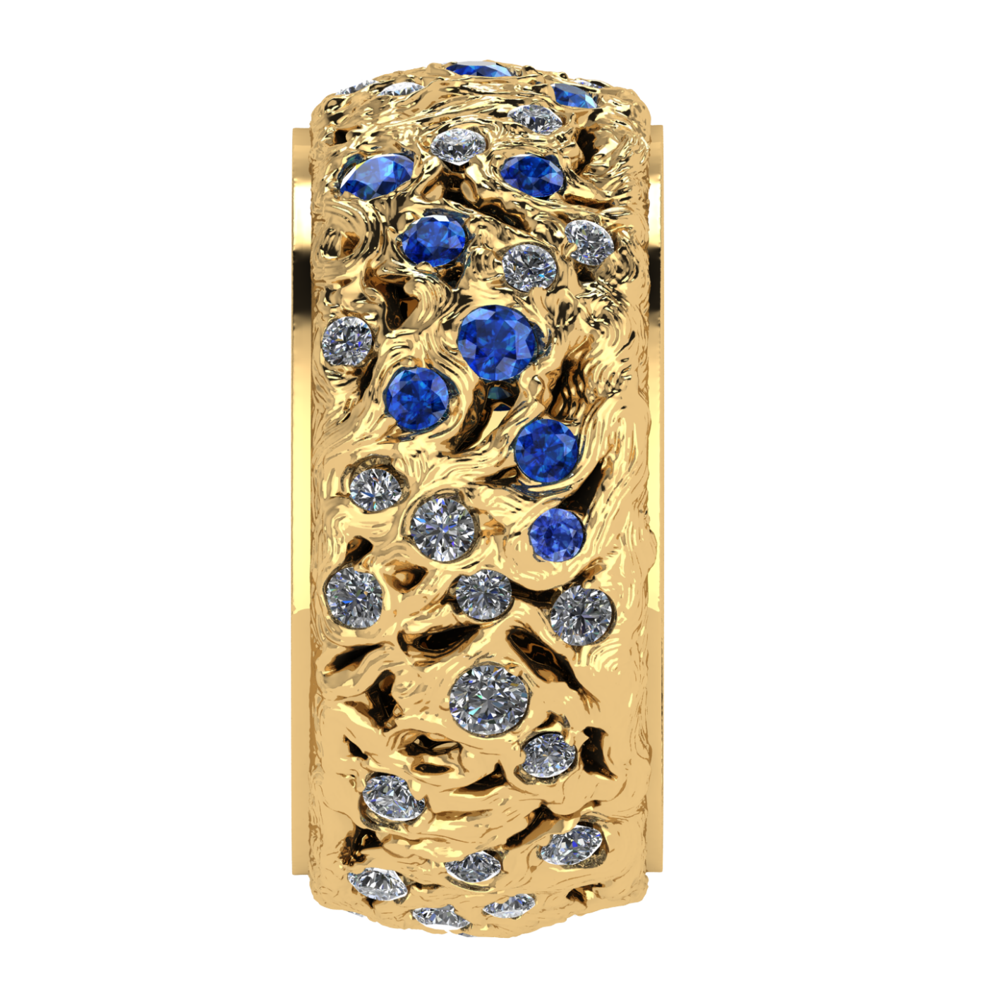 Ring collection Starry Night, MOISEIKIN, Diamond, Sapphire, 18K Yellow Gold | Photo 3