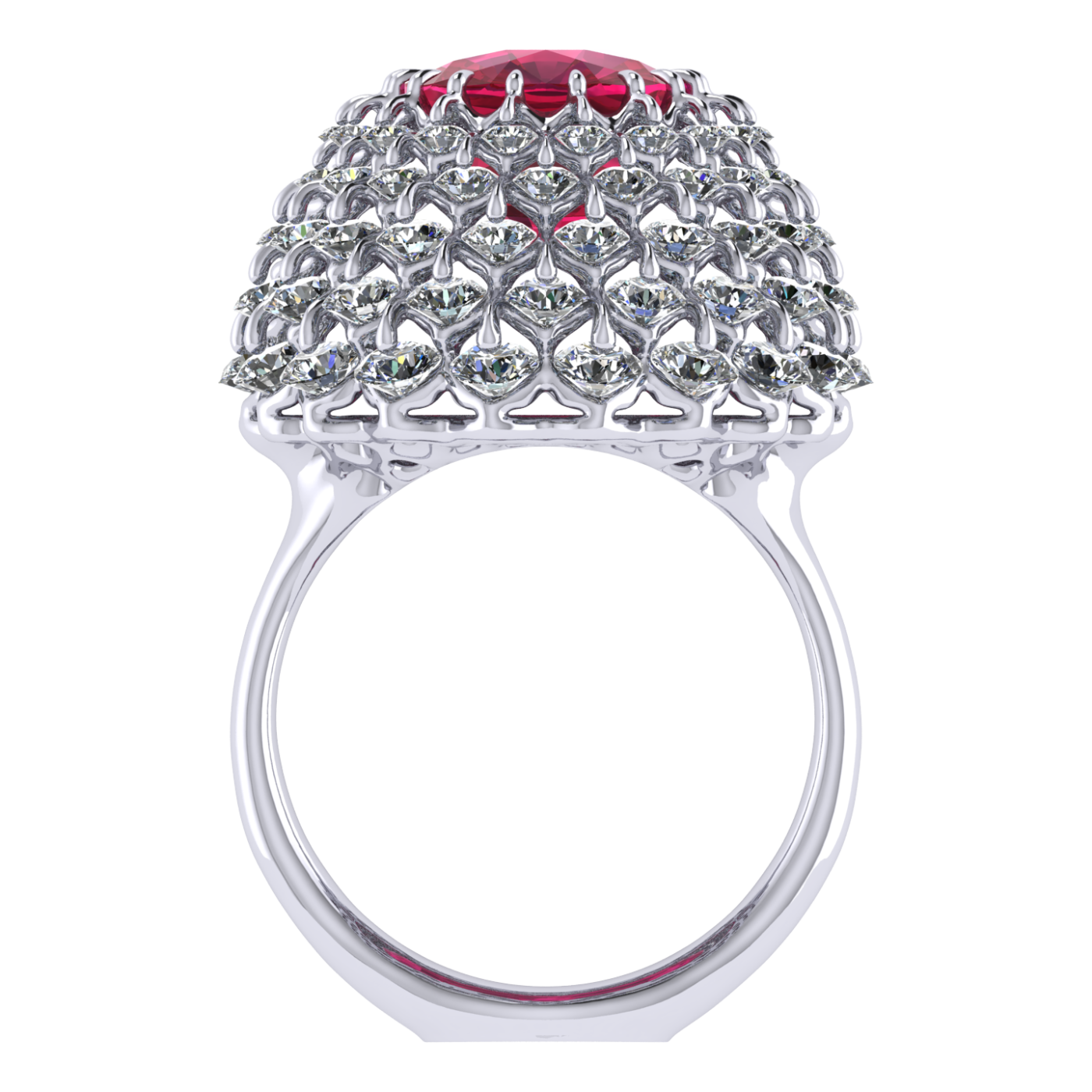 Ring 'Setting', collection Ball of Colours, Spinel, Diamond, 18K White Gold | Photo 3