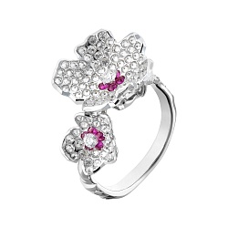 Ring collection Almond blossom, MOISEIKIN, Diamonds, Rubys, 18K Gold