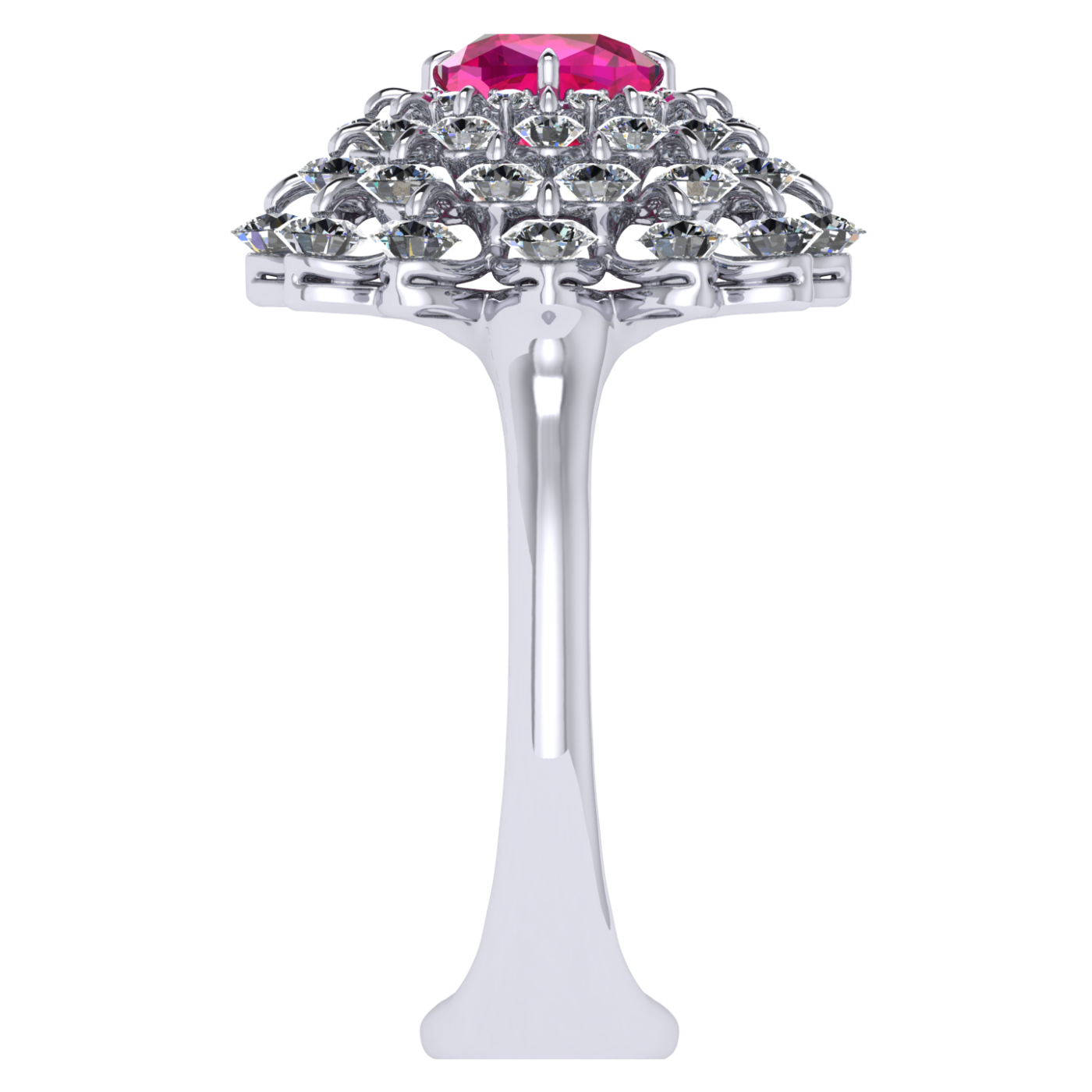 Ring collection Ball of Colours, Spinel, Diamond, 18K White Gold | Photo 4