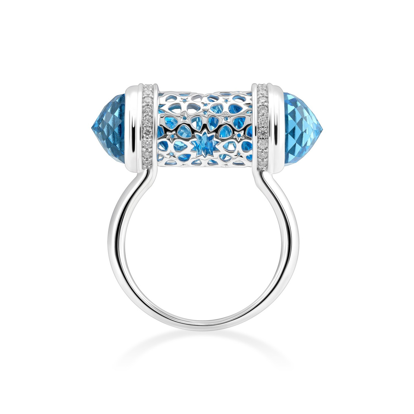 Ring collection Minara, MOISEIKIN, Diamond, Topaz, 18K White Gold | Photo 2