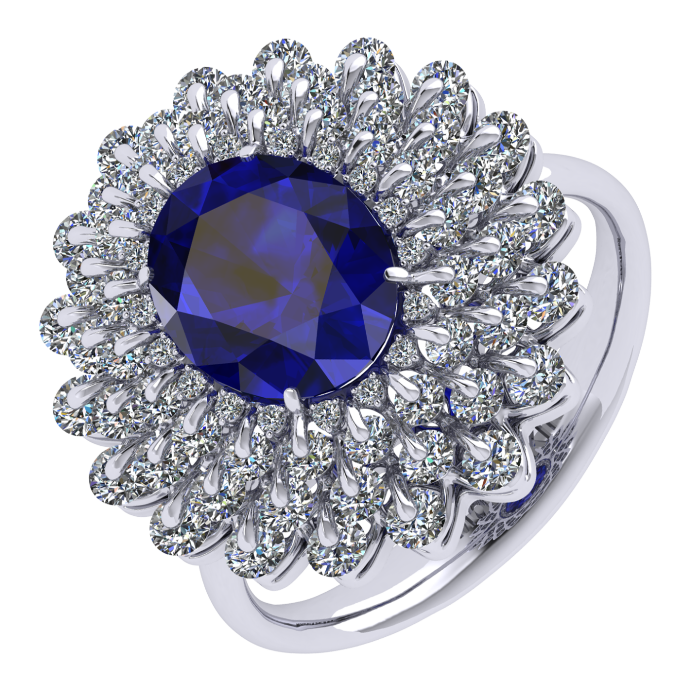Ring «The frame without the central stone», collection Ball of Colours, MOISEIKIN, Sapphire, Diamond | Photo 1