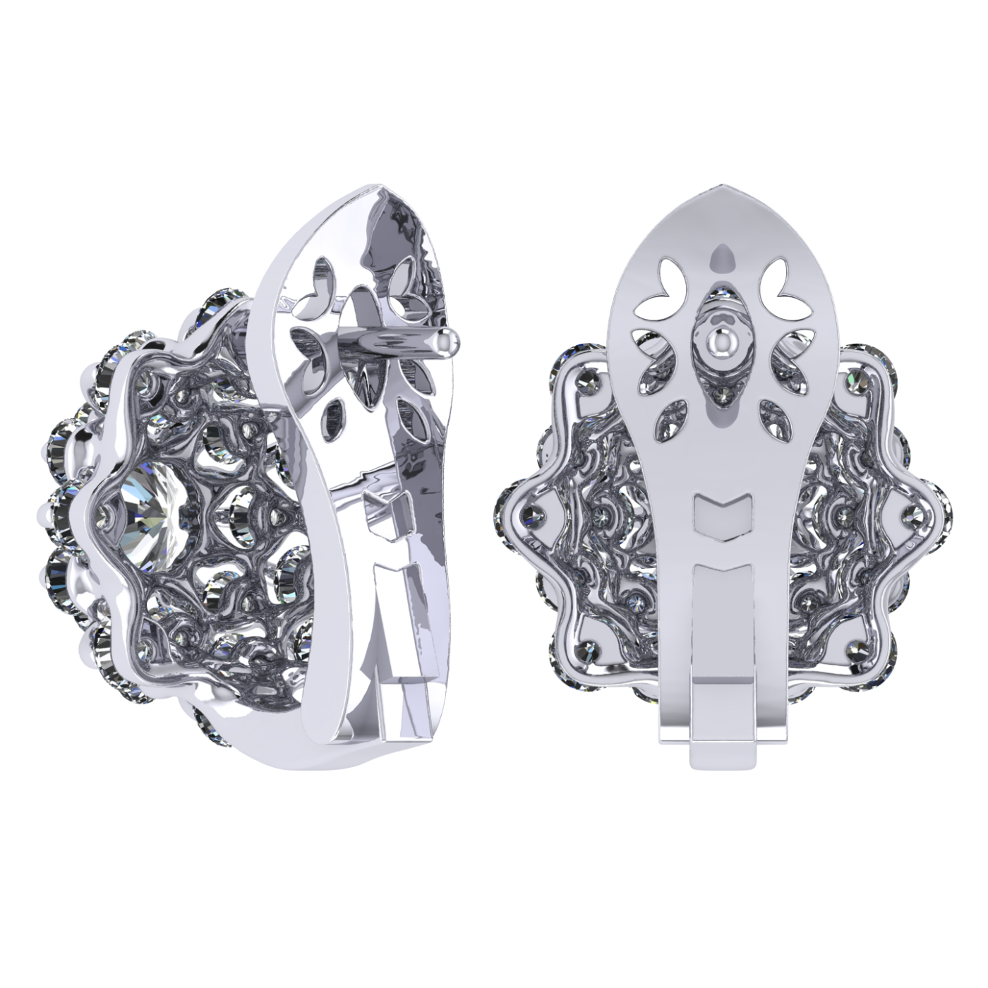 Earrings collection Waltz of Snowflakes, MOISEIKIN, Diamond, 18K White Gold | Photo 2