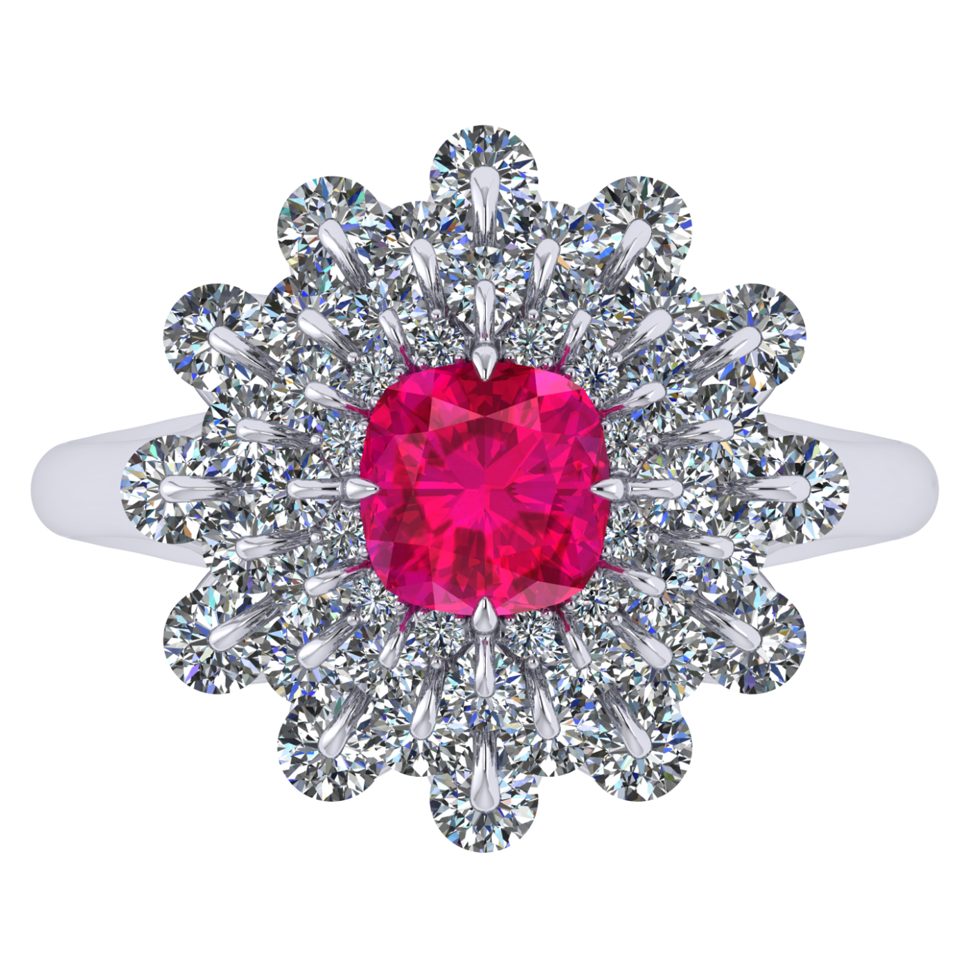 Ring collection Ball of Colours, Spinel, Diamond, 18K White Gold | Photo 2