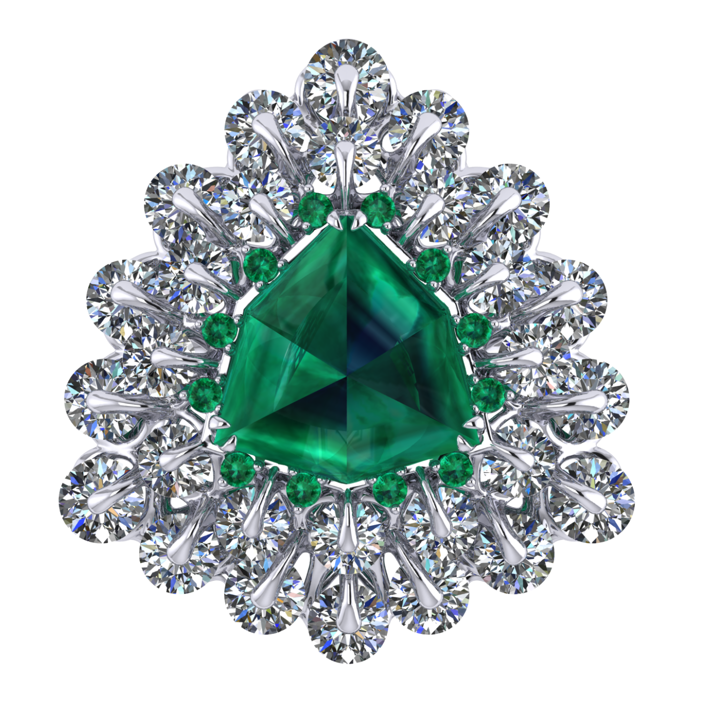 Ring 'The frame without the central stone', collection Ball of Colours, Emerald, Diamond | Photo 2