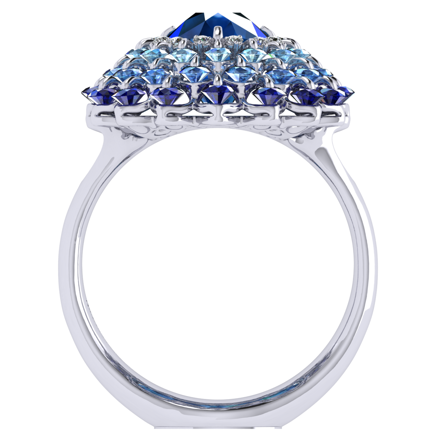Ring 'The frame without the central stone', collection Ball of Colours, Sapphire, Diamond | Photo 3