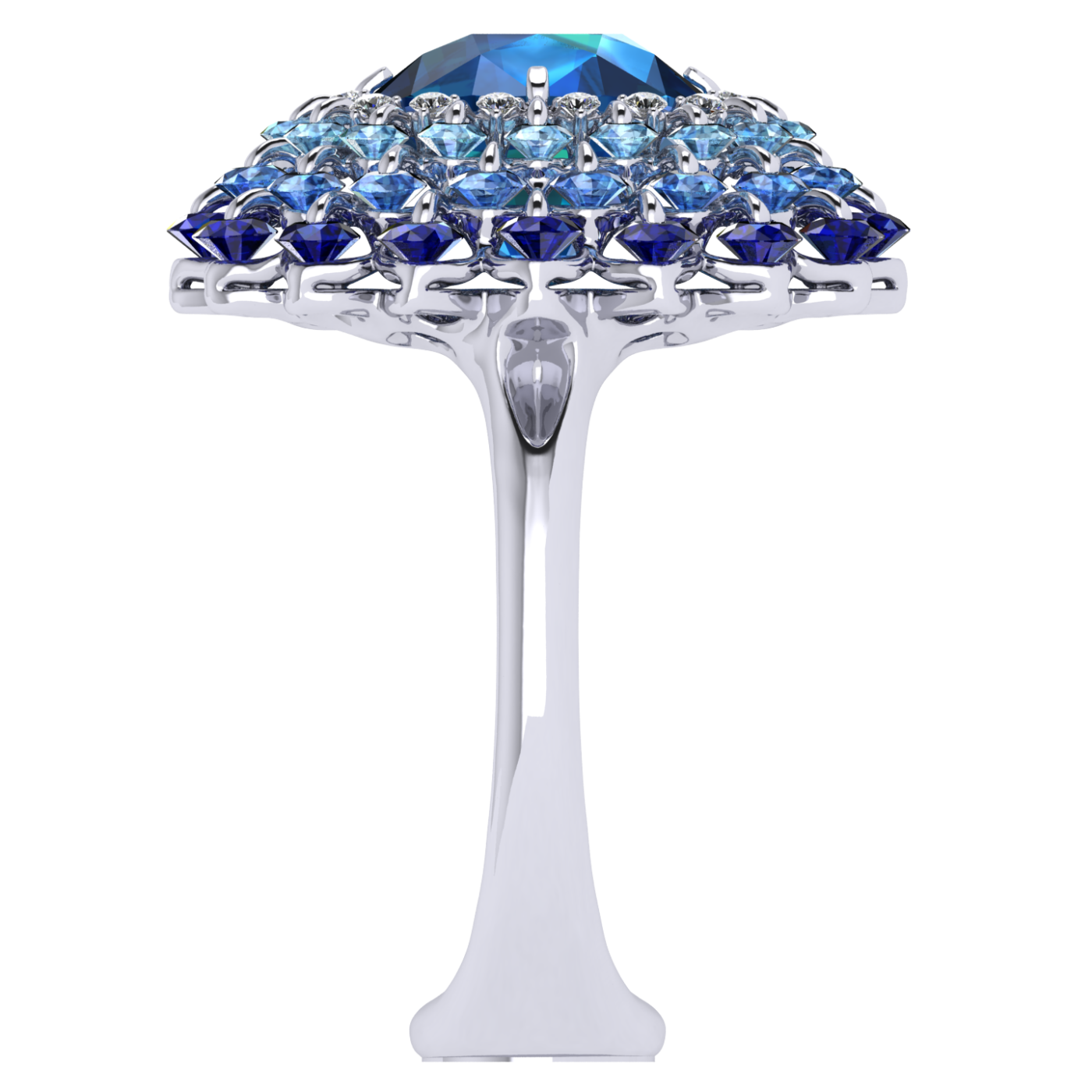 Ring 'The frame without the central stone', collection Ball of Colours, Sapphire, Diamond | Photo 4