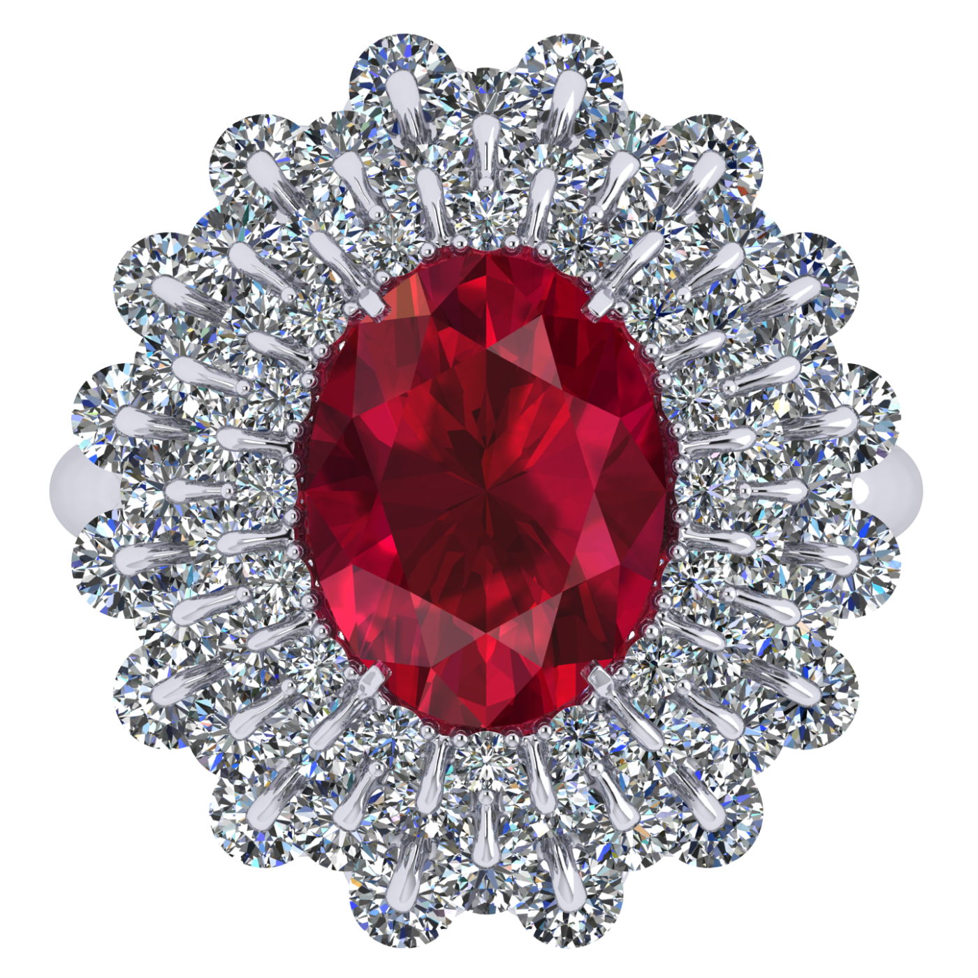 Ring Ruby, Diamond, 18K White Gold | Photo 3