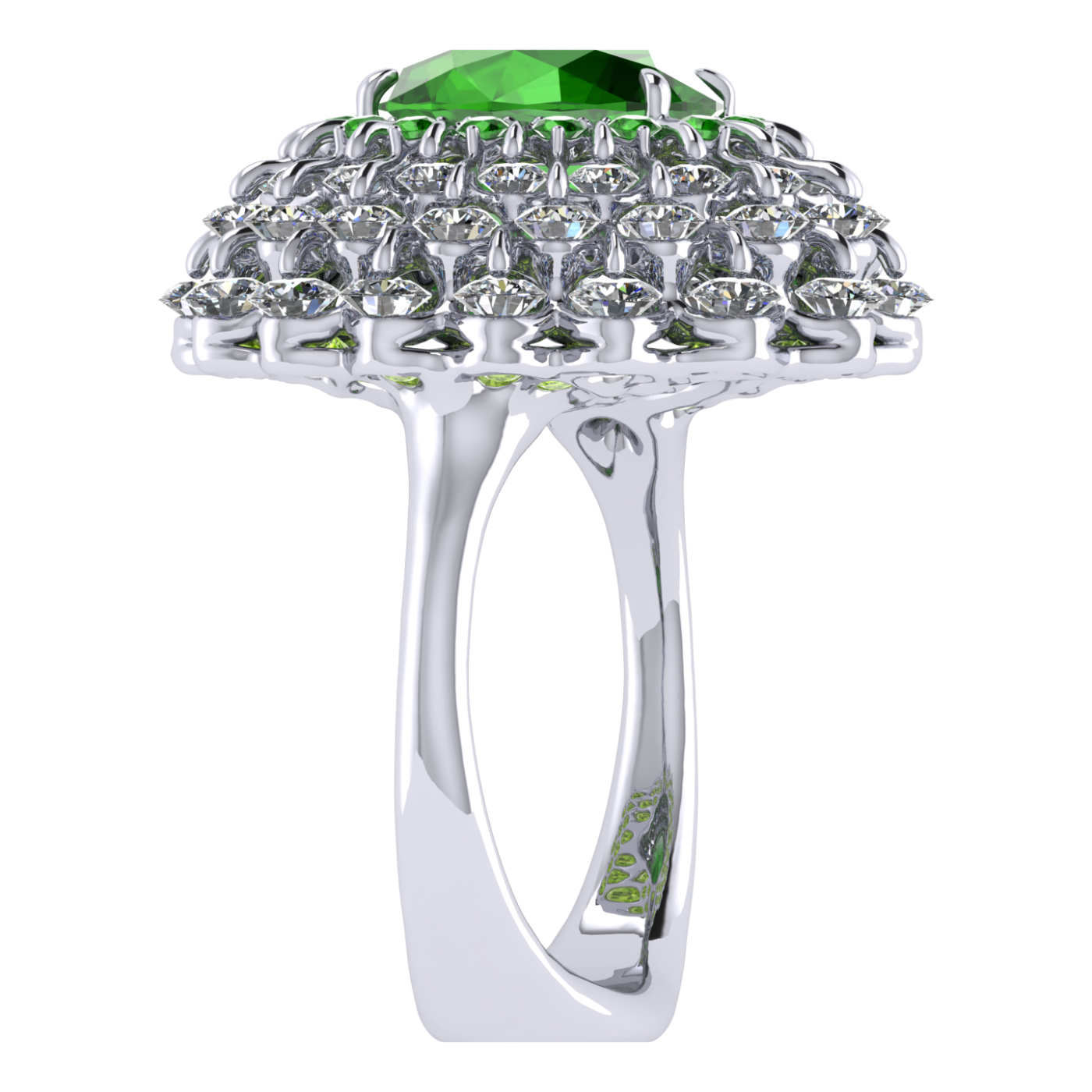 Ring 'The frame without the central stone', collection Ball of Colours, Demantoid, Diamond | Photo 5