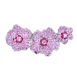 Brooch collection Almond Blossom, MOISEIKIN, Sapphire, Ruby, 18K White Gold